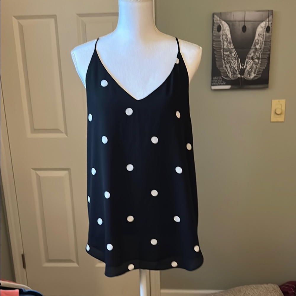 LOFT Black and White Polka Dot Camisole